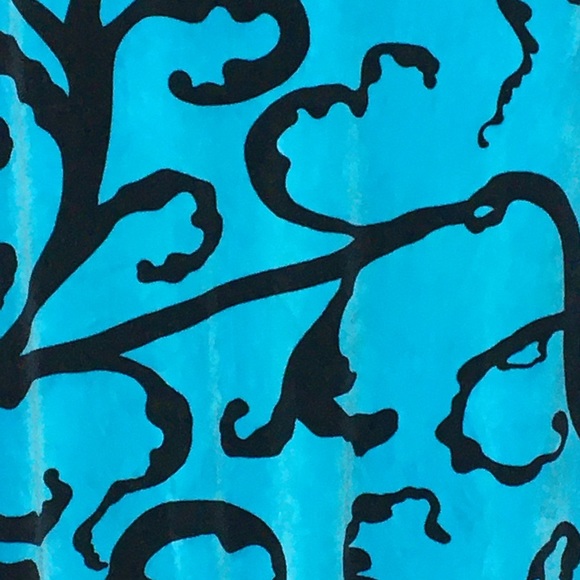 Vintage 80s Teal Black Velour Long Oversized Tunic - Picture 6 of 15